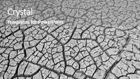  Presentation with desolate cracked earth landscape - Audience pleasing presentation theme consisting of shrincage - cracked earth as texture background backdrop and a gray colored foreground