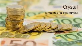  Presentation with stack - Colorful presentation theme enhanced with shrincage - single stack coins backdrop and a lemonade colored foreground