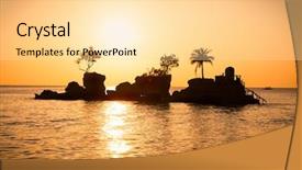  Presentation with boracay - Cool new slides with shrine on sunset at boracay backdrop and a blonde colored foreground