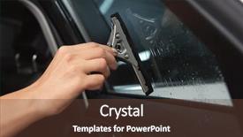  Presentation with worker - PPT layouts featuring female worker tinting car window background and a tawny brown colored foreground