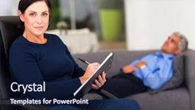  Presentation with aged - Beautiful slide set featuring shrink - portrait of middle aged female backdrop and a navy blue colored foreground