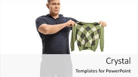  Presentation with upset - Beautiful theme featuring accident problem - upset young man holding backdrop and a white colored foreground