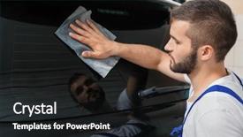  Presentation with car cleaning - Slide deck consisting of  background and a  colored foreground