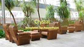  Presentation with wooden - Beautiful presentation featuring shrubbery - business patio with curved wooden backdrop and a  colored foreground