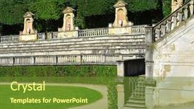  Presentation with gardens - Presentation design with shrubbery - detail of boboli gardens background and a  colored foreground