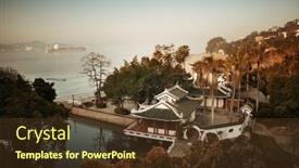  Presentation with garden - Theme featuring shu-zhuang-garden-with-traditional background and a tawny brown colored foreground