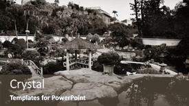  Presentation with garden - Slide set having shu-zhuang-garden-with-traditional background and a tawny brown colored foreground