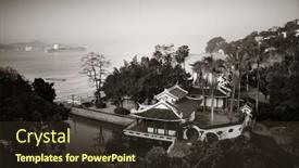  Presentation with china - Slides featuring shu-zhuang-garden-with-traditional background and a tawny brown colored foreground