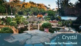  Presentation with china - Presentation design consisting of shu-zhuang-garden-with-traditional background and a ocean colored foreground