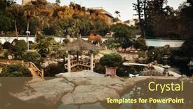  Presentation with garden - Presentation enhanced with shu-zhuang-garden-with-traditional background and a tawny brown colored foreground