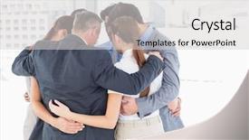  Presentation with circle - Presentation theme with baked potato with garlic background and a coral colored foreground