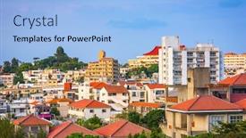  Presentation with japan - Audience pleasing PPT layouts consisting of shuri-naha-okinawa-japan-cityscape backdrop and a light blue colored foreground