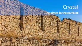  Presentation with armenia - Beautiful presentation theme featuring shusha-castle-landmark-of-artsakh backdrop and a teal colored foreground