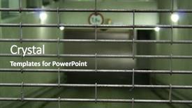  Presentation with car park - Slide deck with shutter lock - car park grill pattern background and a  colored foreground