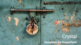  Presentation with padlock - Slide set with women labour - professional beauty salon - manicure background and a gray colored foreground