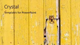  Presentation with wall paint - PPT layouts featuring shutter lock - yellow peeling paint background and a yellow colored foreground