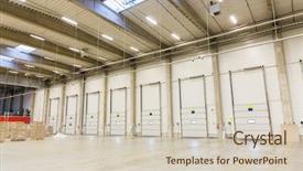  Presentation with cargo transportation - Cool new presentation theme with shutter stock - logistic storage shipment industry backdrop and a soft green colored foreground