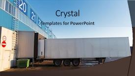  Presentation with cold storage warehouse - Slide deck enhanced with shutter stock - logistic storage shipment transportation background and a light blue colored foreground