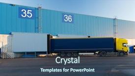  Presentation with loading - PPT theme with shutter stock - logistic storage shipment transportation background and a ocean colored foreground