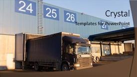  Presentation with loading - Amazing presentation design having shutter stock - logistic storage shipment transportation backdrop and a light blue colored foreground