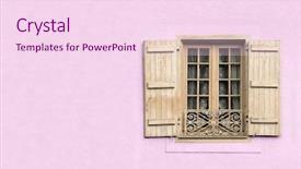  Presentation with pastel pink - Theme featuring shuttered window on pastel pink background and a  colored foreground