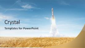  Presentation with rocket - Colorful presentation theme enhanced with shuttle launch - rocket space ship mixed media backdrop and a light blue colored foreground