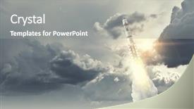  Presentation with rocket launch - Cool new presentation theme with shuttle launch - rocket space ship mixed media backdrop and a gray colored foreground