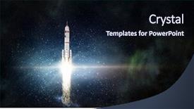  Presentation with rocket launch - Audience pleasing slide set consisting of shuttle launch - rocket space ship backdrop and a wine colored foreground