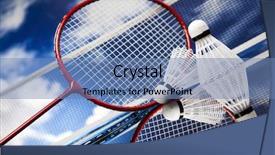  Presentation with sports badminton - Colorful presentation enhanced with starting - start now text concept isolated backdrop and a light gray colored foreground