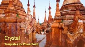  Presentation with lake - Presentation design consisting of shwe indein pagoda with hundrets background and a tawny brown colored foreground