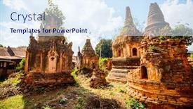  Presentation with lake - Slide deck featuring shwe-indein-pagoda-with-hundrets background and a sky blue colored foreground