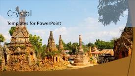  Presentation with lake - Audience pleasing slide set consisting of shwe-indein-pagoda-with-hundrets backdrop and a light blue colored foreground