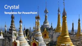  Presentation with complex - Audience pleasing PPT layouts consisting of theravada buddhism - shwe inn thein paya temple backdrop and a teal colored foreground