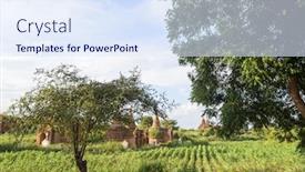  Presentation with myanmar bagan - Slide deck consisting of shwe sandaw pagoda in bagan myanmar background and a sky blue colored foreground