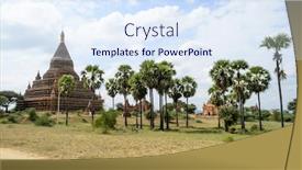  Presentation with myanmar bagan - Slides featuring shwe sandaw pagoda in bagan at sunrise myanmar background and a sky blue colored foreground
