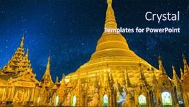  Presentation with shwedagon - Beautiful PPT theme featuring shwedagon-is-the-most-sacred backdrop and a navy blue colored foreground