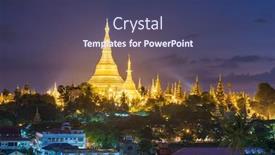  Presentation with shwedagon - Colorful slide set enhanced with shwedagon-pagoda-in-yangon-myanmar backdrop and a ocean colored foreground