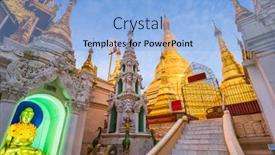  Presentation with shwedagon pagoda - Audience pleasing slides consisting of shwedagon-pagoda-in-yangon-myanmar backdrop and a light blue colored foreground