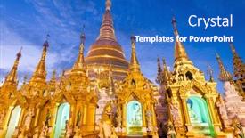  Presentation with shwedagon - Cool new PPT theme with shwedagon-pagoda-in-yangon-myanmar backdrop and a teal colored foreground