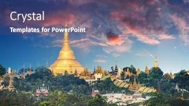  Presentation with shwedagon - Presentation design enhanced with shwedagon-paya background and a ocean colored foreground