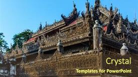  Presentation with monastery - Audience pleasing PPT theme consisting of shwenandaw-monastery-at-mandalay-city backdrop and a tawny brown colored foreground