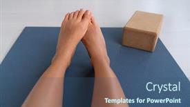  Presentation with pilates - Beautiful theme featuring shy-feet-on-yoga-mat backdrop and a ocean colored foreground