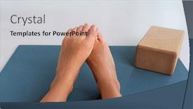  Presentation with pilates - PPT layouts with shy-feet-on-yoga-mat background and a light gray colored foreground