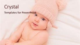  Presentation with baby bear - Colorful PPT theme enhanced with shy litthe baby girl wearing backdrop and a lemonade colored foreground