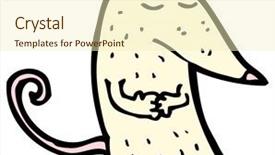  Presentation with rat - Beautiful PPT theme featuring shy rat cartoon backdrop and a cream colored foreground