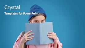  Presentation with pink and blue acrylic spread - Cool new theme with shy-teenage-girl-in-blue backdrop and a teal colored foreground