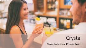  Presentation with alcoholic beverage - Audience pleasing presentation theme consisting of shyness - bar drinking cocktails dating couple backdrop and a lemonade colored foreground