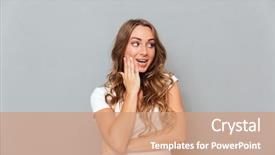  Presentation with happy birthday multicorored balloons - Colorful PPT theme enhanced with shyness - portrait of happy surprised young backdrop and a  colored foreground