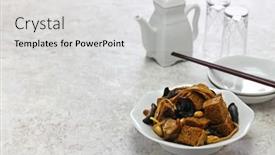  Presentation with gluten - Slide deck consisting of si-xi-kao-fu-hong background and a light gray colored foreground