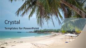  Presentation with thailand - PPT theme consisting of siam - beach of the koh samed background and a light blue colored foreground
